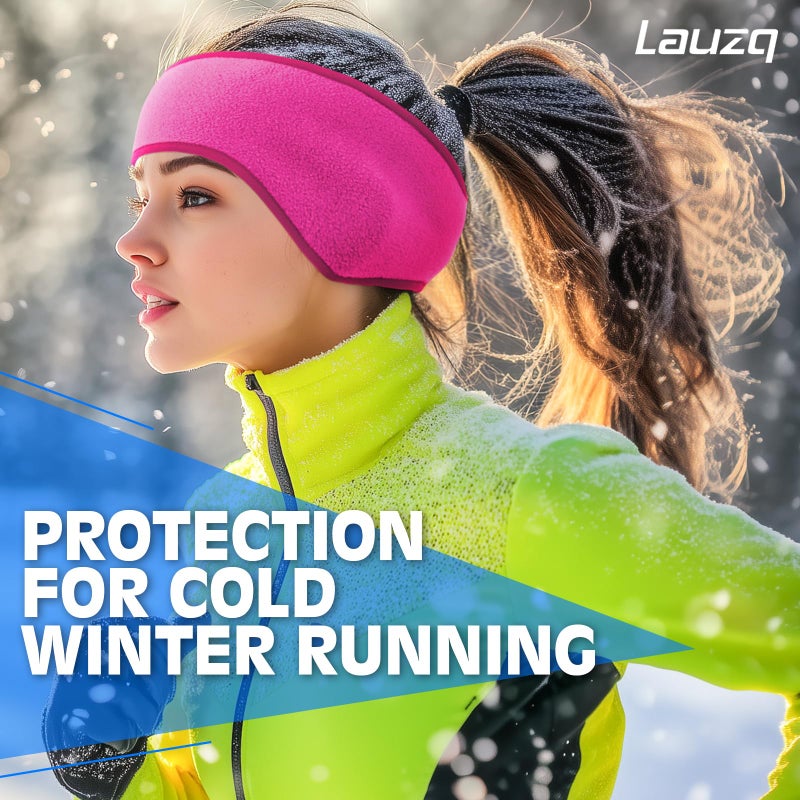 Lauzq Winter Fleece Ear Warmers Muffs Headband for Men Women Kids Ski Running Cycling - Image 2